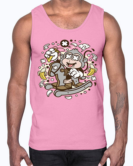 Monkey Rocking Horse- monkey- Cotton Tank