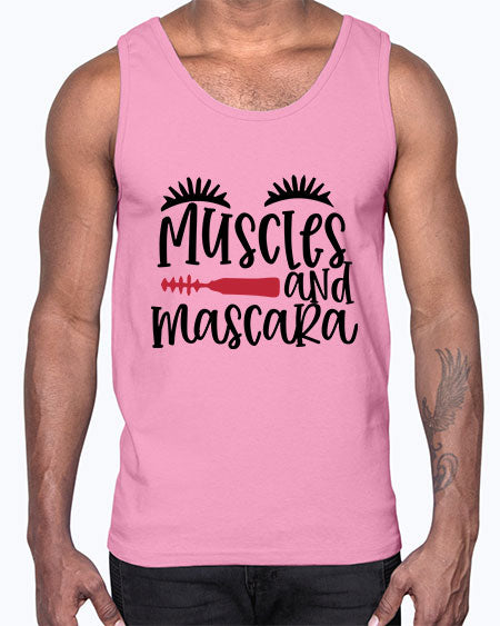 Muscles and mascara design Style 221#-makeup Cotton Tank