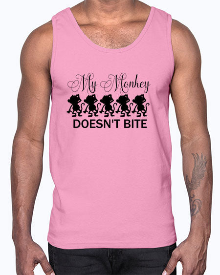 My monkey doesnt bite - monkey- Cotton Tank