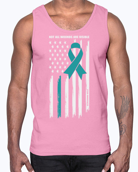 Not All Wounds Are Visible 14#- PTSD- Cotton Tank