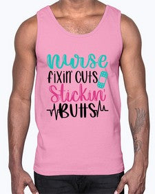 Nurse Fixin Cuts Stickin Style Style 1153#- nurse- Cotton Tank