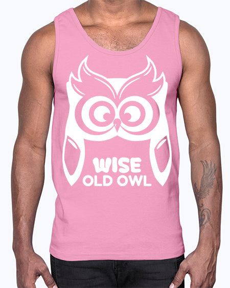 Owl Lover Wise Old Owl A TurtleRabbit 13#- owl- Cotton Tank
