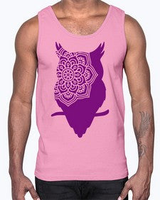 OwlMandalaUpdated 976#- mandala- Cotton Tank