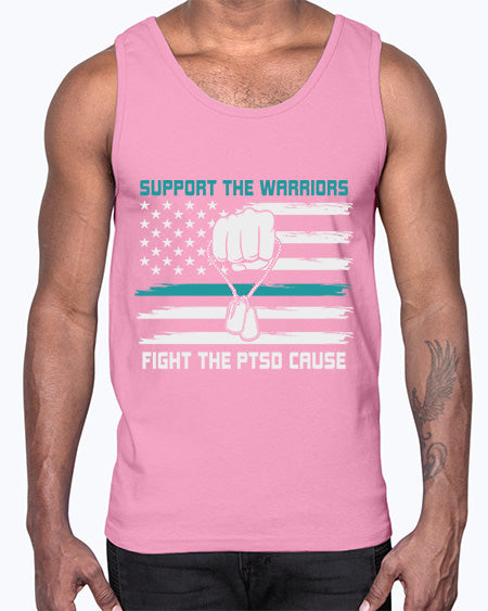PTSD Awareness Military Teal Ribbon 11#- PTSD- Cotton Tank