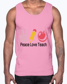 Peace Love Teach 1303#- teacher- Cotton Tank