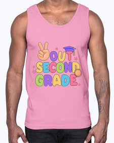 Peace Out second Grade Peace 643#- second grade- Cotton Tank