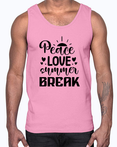 Peace love summer break 01#- summer- Cotton Tank