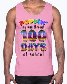 Poppin My Way Through one hundred 649#- one hundred days- Cotton Tank