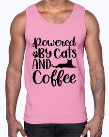 Powered By Cats And Coffee Style 102#- cats- Cotton Tank