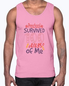 Preschool Grade survived one hundred days of me 684#- one hundred days- Cotton Tank