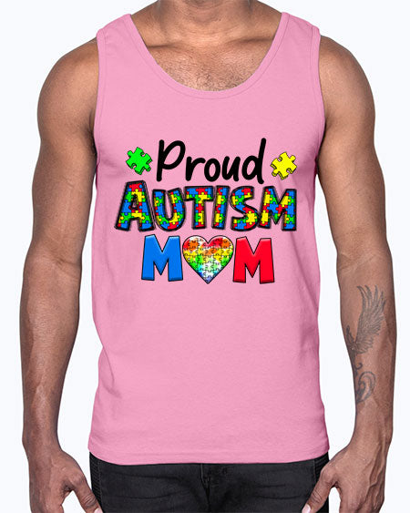 Proud Autism Mom- autism- Cotton Tank