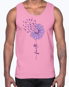 Purple Daisy Faith AlzheimerS Awareness 209#- alzheimers- Cotton Tank