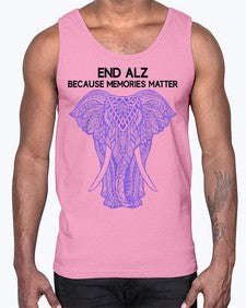 Purple Elephant Alzheimer Awareness 212#- alzheimers- Cotton Tank