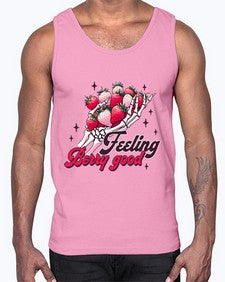 Retro Summer Doing My Berry 1506#- strawberry- Cotton Tank