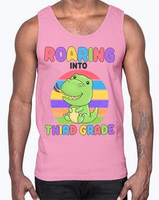 Roaring to third Grade Trex 773#- third grade- Cotton Tank