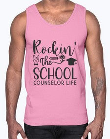 Rockin The School Counselor Life 774#- librarian- Cotton Tank