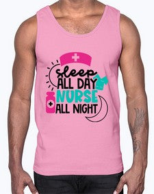 Sleep All Day Nurse All Night Style Style 1397#- nurse- Cotton Tank
