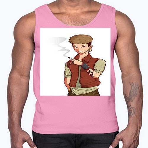 Smoker street boy 61#- anime- Cotton Tank