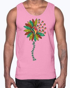 Sunflower Fist Juneteenth Black History 24#- black juneteenth- Cotton Tank
