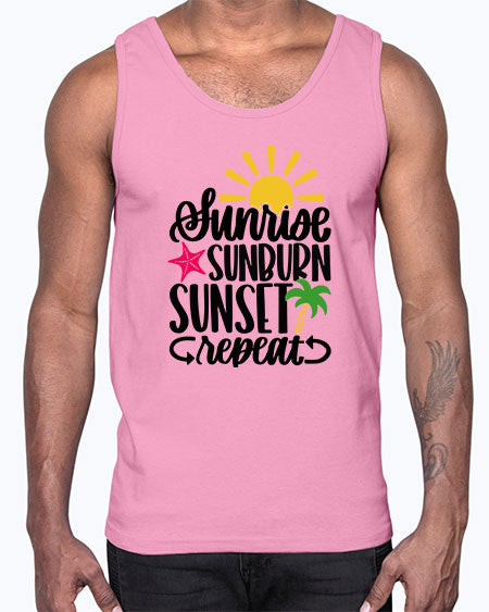 Sunrise Sunburn Sunset Repeat Style 16#- summer- Cotton Tank