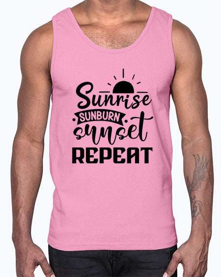 Sunrise sunburn sunset repeat 01#- summer- Cotton Tank
