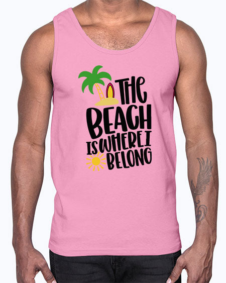 The Beach Is Where I Belong Style 11#- summer- Cotton Tank