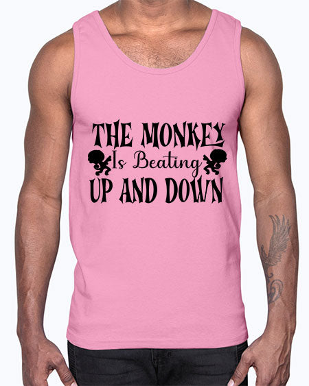 The monkey is beating up - monkey- Cotton Tank