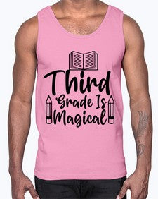 Third Grade Is Magical 961#- third grade- Cotton Tank