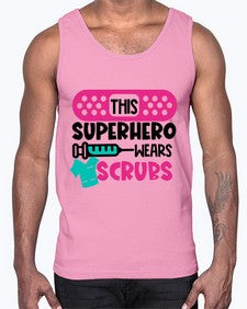 This Superhero Wears Scrubs Style Style 1565#- nurse- Cotton Tank