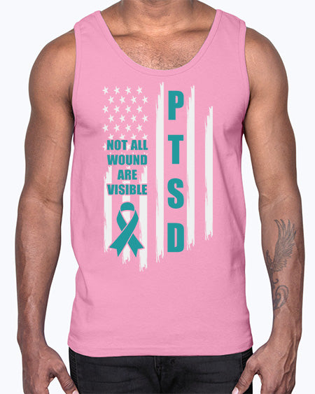 Veteran Not All Wounds Are 5#- PTSD- Cotton Tank
