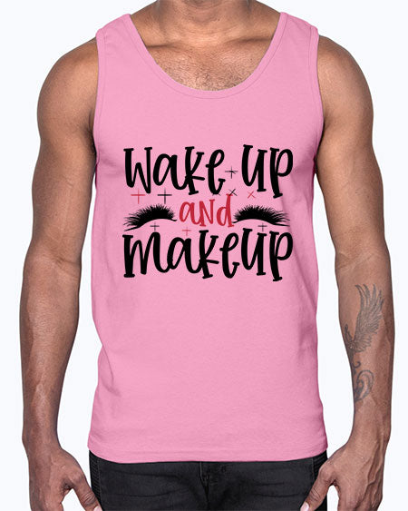 Wake up and makeup design Style 214#-makeup Cotton Tank