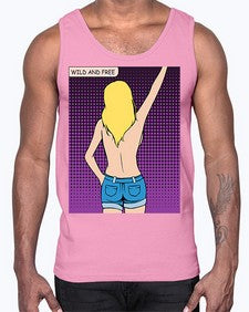 Wild and Free 1248#- art pop art- Cotton Tank