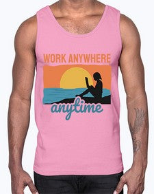 Work Anywhere Anytime 2#- internet- Cotton Tank