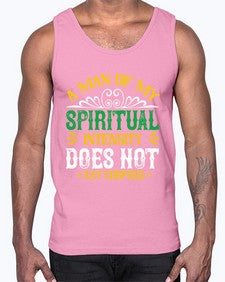 a man of my spiritual intensity does not eat corpsess 7#- vegan- Cotton Tank