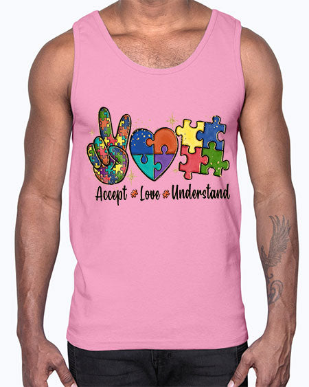 accept love understand 2#- autism- Cotton Tank