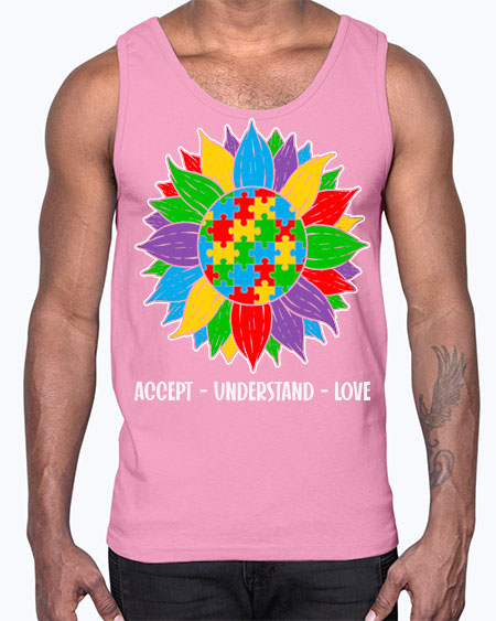 autism accept understand 7#- autism- Cotton Tank