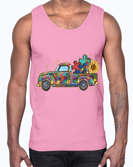 autism pick up truck- autism- Cotton Tank