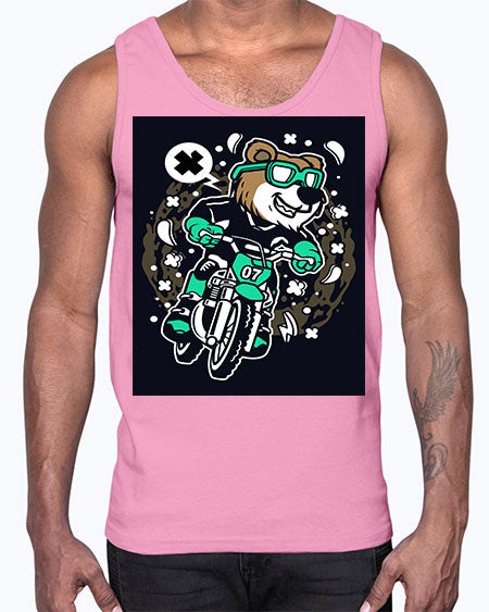 bear motocross rider 37#- bears - animals- Cotton Tank
