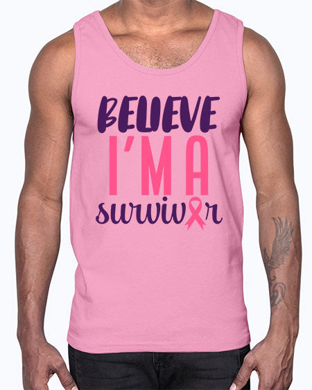 believe i'm a survivor- breast cancer- Cotton Tank