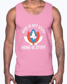 body is not stiff mind is stiff  122#- yoga- Cotton Tank