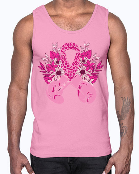 boxing gloves breast cancer- breast cancer- Cotton Tank