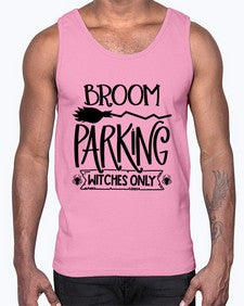 broom parking witches only 46#- witch- Cotton Tank