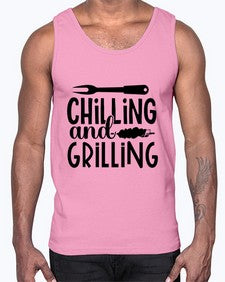 chilling and grilling 726#- bbq- Cotton Tank