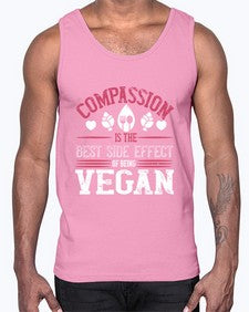 compassion is the best side effect of being vegan 877#- vegan- Cotton Tank
