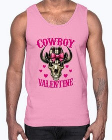 cowboy valentine western valentine 349#- western- Cotton Tank