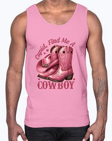 cupid find me a cowboy western 359#- western- Cotton Tank