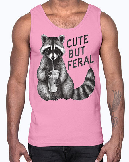 cute but feral 7#- raccoon- Cotton Tank