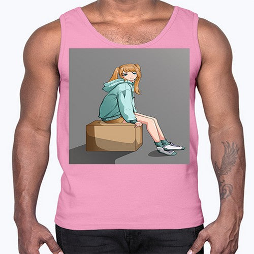 cute casual girl using jacket 49#- anime- Cotton Tank