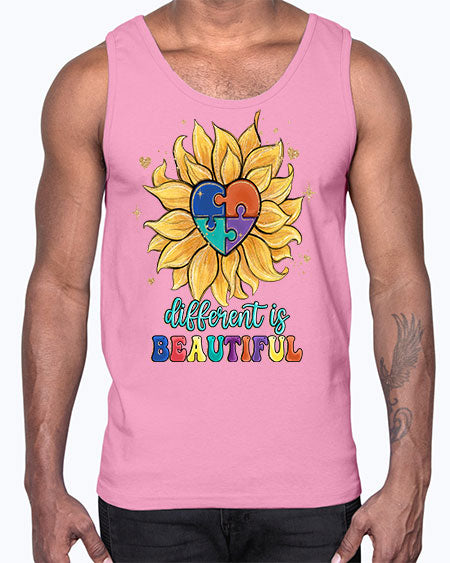 different is beautiful- autism- Cotton Tank