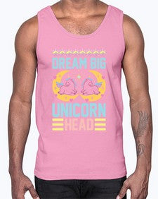 dream big unicorn head 113#- unicorn- Cotton Tank